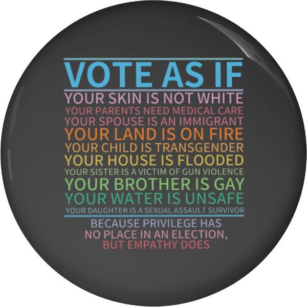 Vote As If Pin Buttons, Human Rights Pin Buttons, Protest Apparel-image