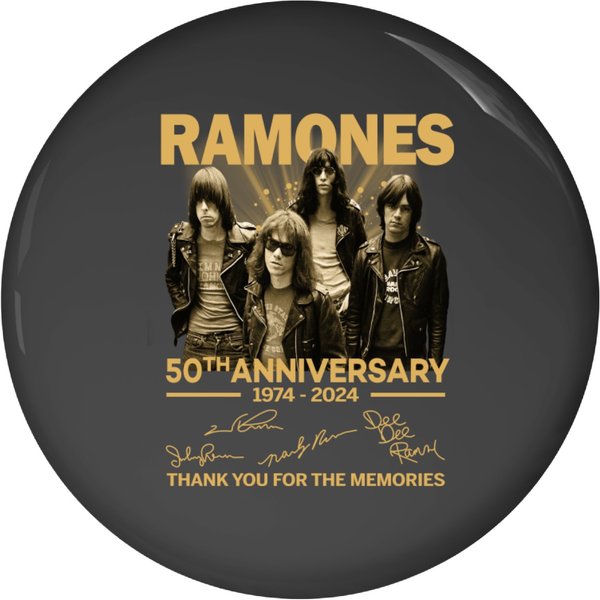 Ramones Band 50Th Anniversary Vintage Pin Buttons, 1974-2024 Pin Buttons-image