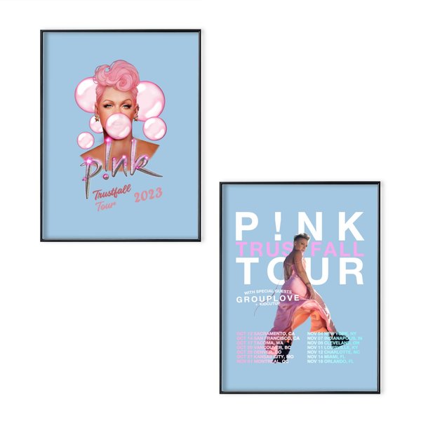 Pink Trustfall Tour 2023, Trustfall Album Poster Set, Pink Singer Tour Music Festival-image