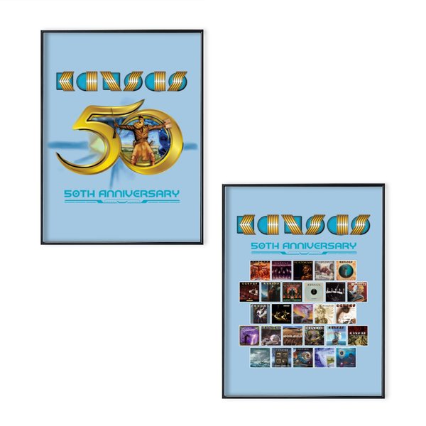 Kansas Band 50Th Anniversary Road Another Poster Set Tour 2023 Folk Rock Fork Poster Set-image