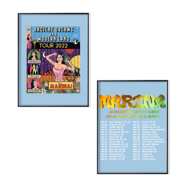 Marina And The Diamonds Ancient Dreams In A Modern Land Tour 2022 Double Sided Poster Set-Ancient Dreams In A Modern Land Tour 2022 Poster Set-image