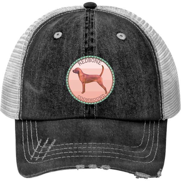 Redbone Coonhound Silhouette For Dog Lovers Print Trucker Hats-image