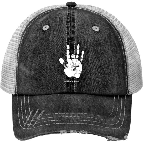 Jerry Garcia Hand Print (1) Althea Reds Print Trucker Hats-image
