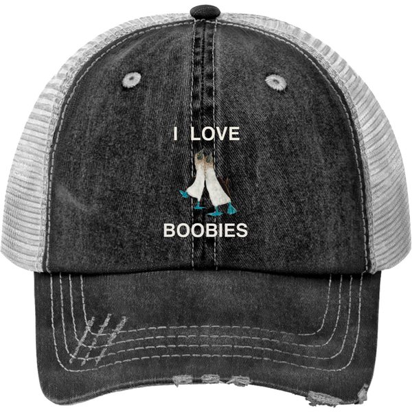 I Love Blue Footed Boobiess Print Trucker Hats-image