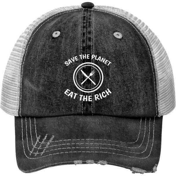 -Capitalism Eat The Rich Print Trucker Hats-image