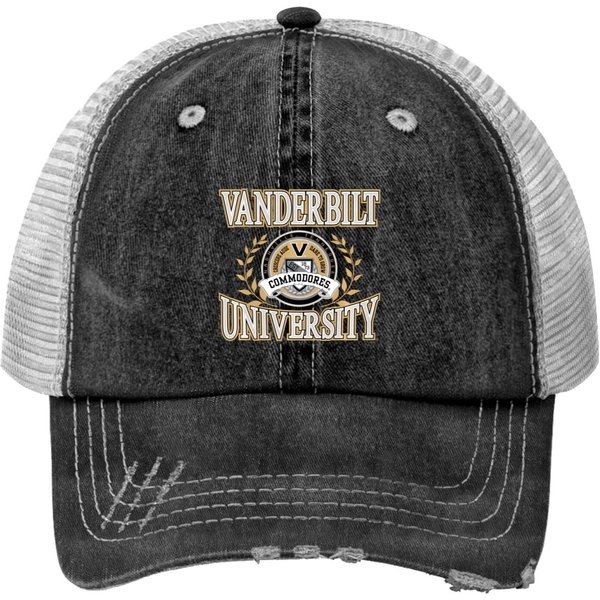 Vanderbilt Commodores Laurels Officially Licensed Print Trucker Hats-image