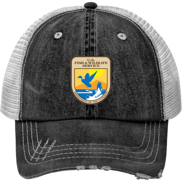 Us Fish And Wildlife Service - Department Of Interior Crest Sticker Print Trucker Hats-image