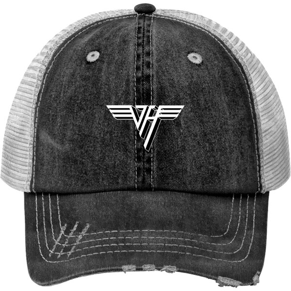Vh Van Logo Classsic V Halen Print Trucker Hats-image