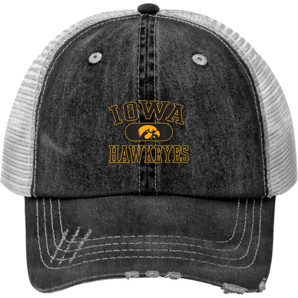 Hawkeyes Varsity Logo Officially Licensed Print Trucker Hats-image