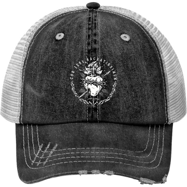 Sacred Heart Of Jesus Catholic Devotion Print Trucker Hats-image