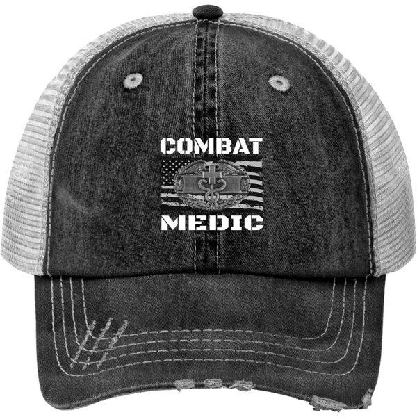 Us Combat Medic Tee, Perfect Veteran Military Badge Gifts Print Trucker Hats-image