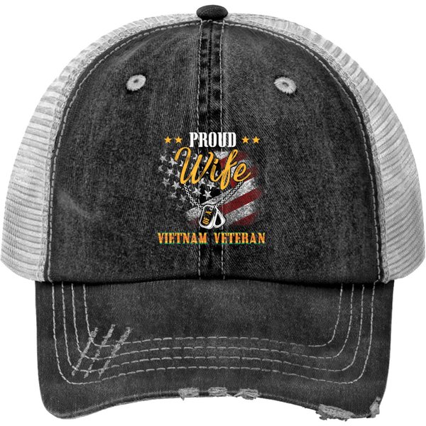 Vietnam Veteran Wife Gifts Vietnam Veteran In Memoryal Print Trucker Hats-image
