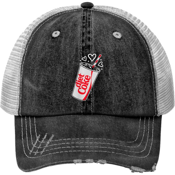 Diet Coke Heart Bubbles Print Trucker Hats-image