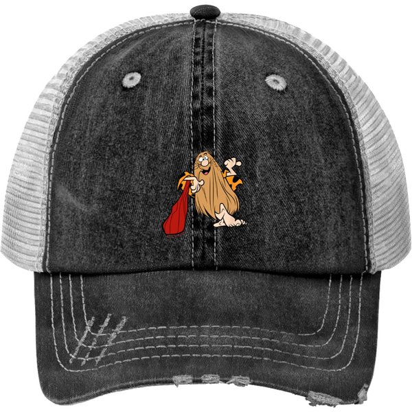 Captain Caveman Just Chilling Print Trucker Hats-image