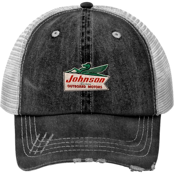 Johnson Vintage Outboard Motors Usa Print Trucker Hats-image
