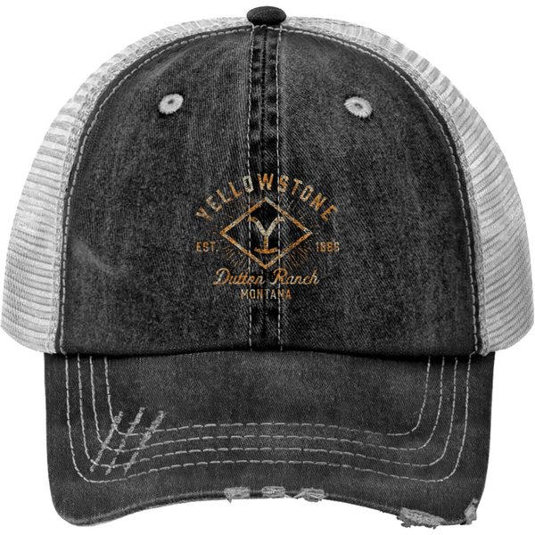 Ystone Dutton Ranch Sunburst Vintage Logo | Essential Print Trucker Hats-image