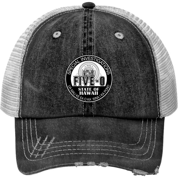 Hawaii Five-O Special Investigator Shield Print Trucker Hats-image
