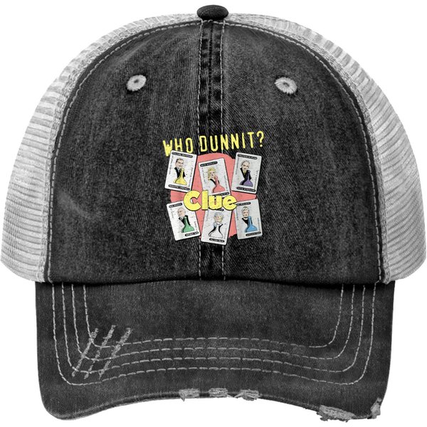 Clue Clue To Who Dunnit Print Trucker Hats-image