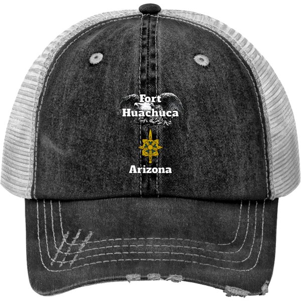 Fort Huachuca Military Intelligence Branch Design Print Trucker Hats-image