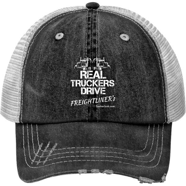 Real Truckers Drive Freightliner's Unisex Print Trucker Hats-image