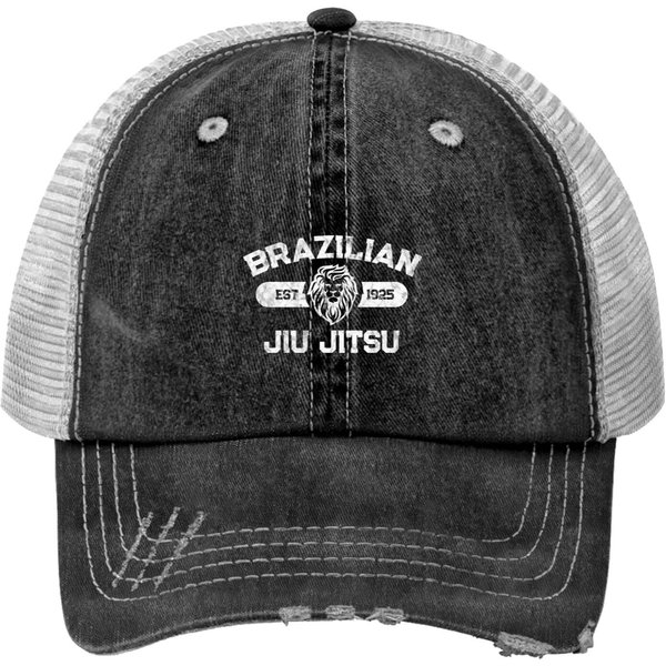 Brazilian Jiu Jitsu Established 1925 Bjj Mma Fighter Pullover Print Trucker Hats-image