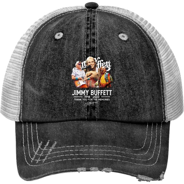 R.I.P Jimmy Buffett Print Trucker Hats, 59 Years 1964-2023 Jimmy-image