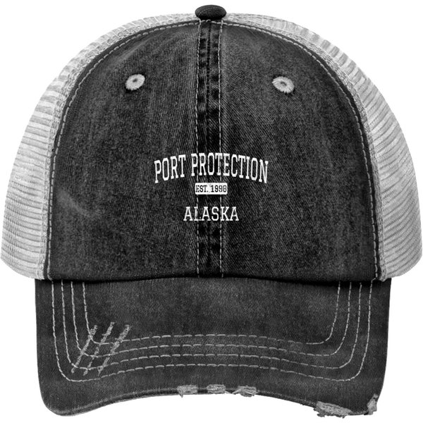 Port Protection Alaska Ak Vintage Print Trucker Hats-image