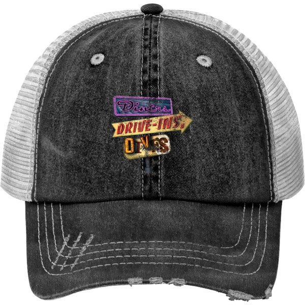 Diners Drive Ins And Dives Print Trucker Hats-image