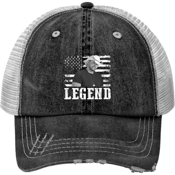 Distressed American Toby Flag Keith Music Legend Print Trucker Hats-image