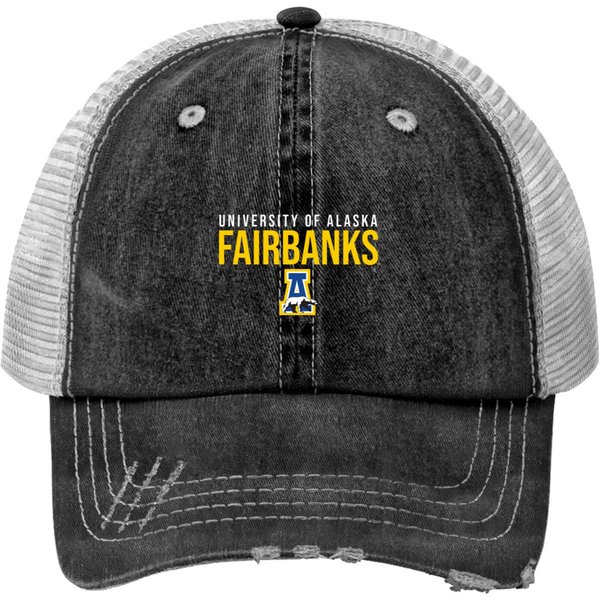 University Of Alaska-Fairbanks Nanooks Stacked Print Trucker Hats-image