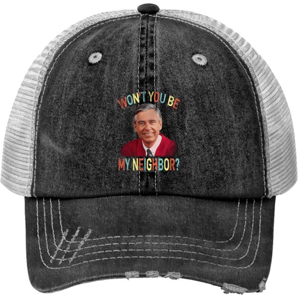 Mister Roger Won't You Royal Print Trucker Hats-image