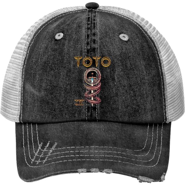 Toto Turn Back Album Men's Print Trucker Hats 80's Pop Music Group Cover Concert Tour Vintage Graphic Tees