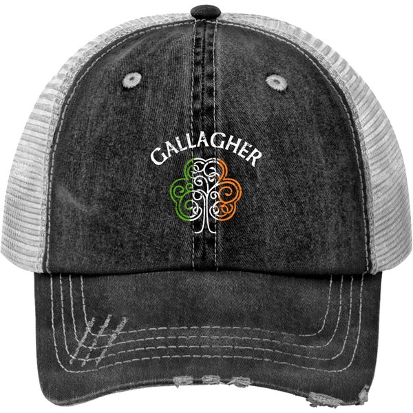 Gallagher Irish Family Name Print Trucker Hats-image