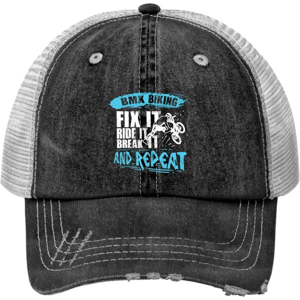 Bmx Rider Trucker Hat - Fit, Ride, Repeat-image
