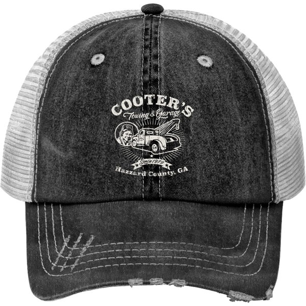 Cooter's Towing & Garage Vintage Hazzard County Dks Classic Print Trucker Hats-image