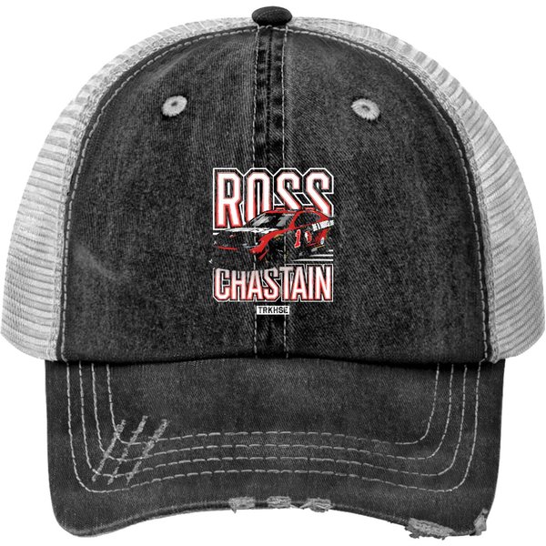 Ross Chastain Trackhouse Black Car Print Trucker Hats