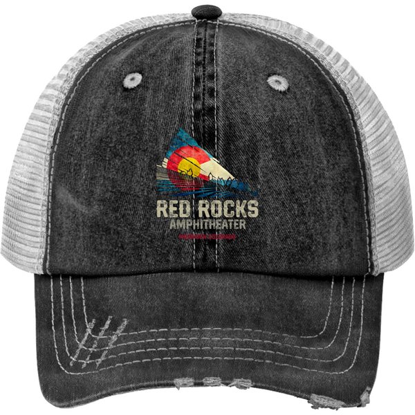 Red Rocks Amphitheater 2Colorado C 2State Flag Print Trucker Hats-image