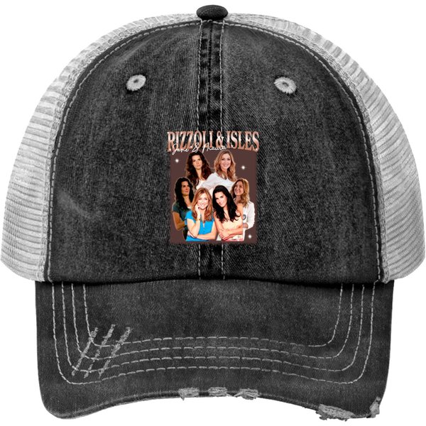 Rizzoli And Isles Print Trucker Hats, Rizzoli And Isles Vintage Print Trucker Hats, Jane Rizzoli, Maura Isles-image