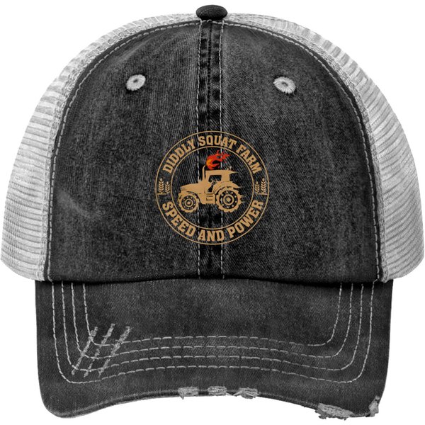 Perfect Tractor Design Diddly Squat Farm Speed And Print Trucker Hats