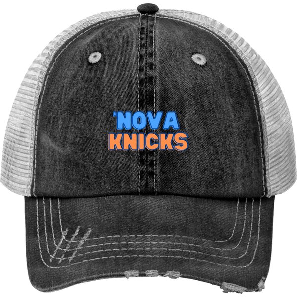 Nova Knicks - Basketball Inspired Print Trucker Hats Unisex Heavy Cotton Print Trucker Hats-image