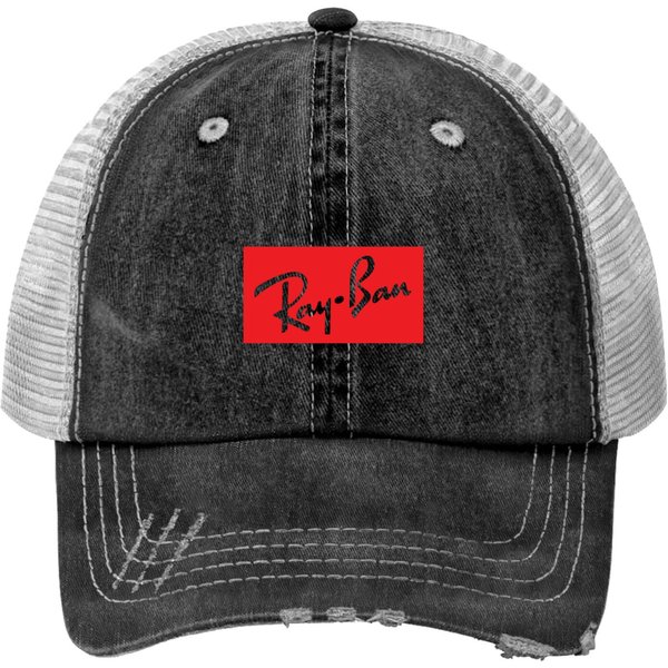 Rayban Logo Print Trucker Hats-image