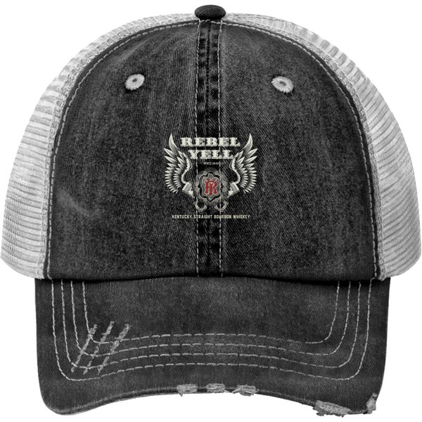 Rebel Yell-Since 1849-Bourbon Whiskey-Logo Print Trucker Hats Print Trucker Hats-image