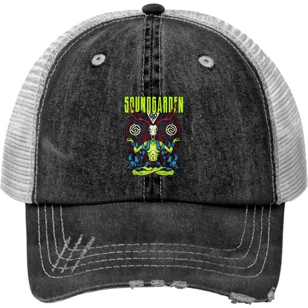 Soundgarden Neon Badmotorfinger Chris Cornell Print Trucker Hats Print Trucker Hats Mens