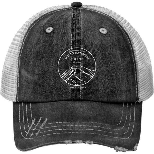 Mount Katahdin Maine Print Trucker Hats-image