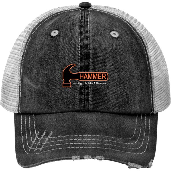Hammer Bowling Men's Black Print Trucker Hats
