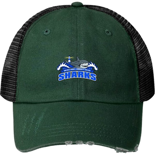 Suffolk Community College Sharks Print Trucker Hats-image