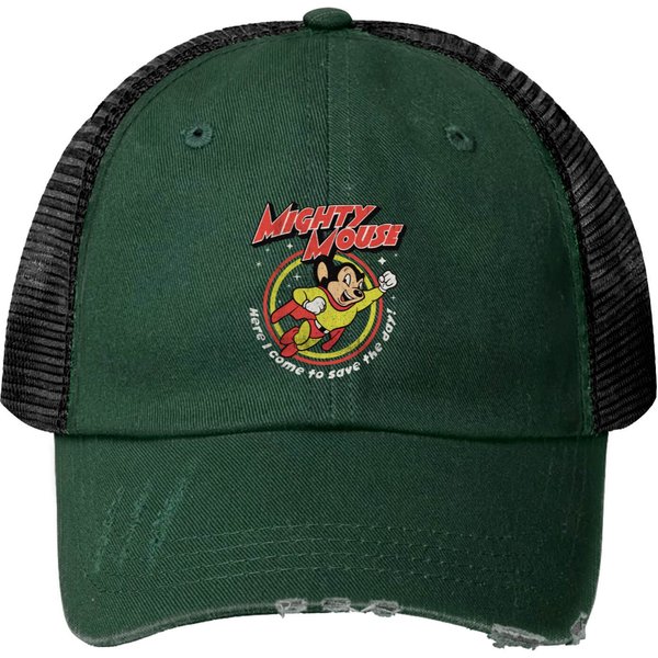 Mighty Mouse Worn Print Trucker Hats-image