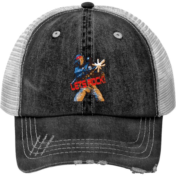 Aliens Vasquez Lets Rock! Print Trucker Hats-image