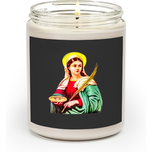 St Lucy Eyes Crown St Lucia Catholic Wo Girls Scented Candles-image