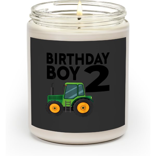 S 2Nd Birthday Farm Tractor Two 2 Year Old Party Family Scented Candles-image